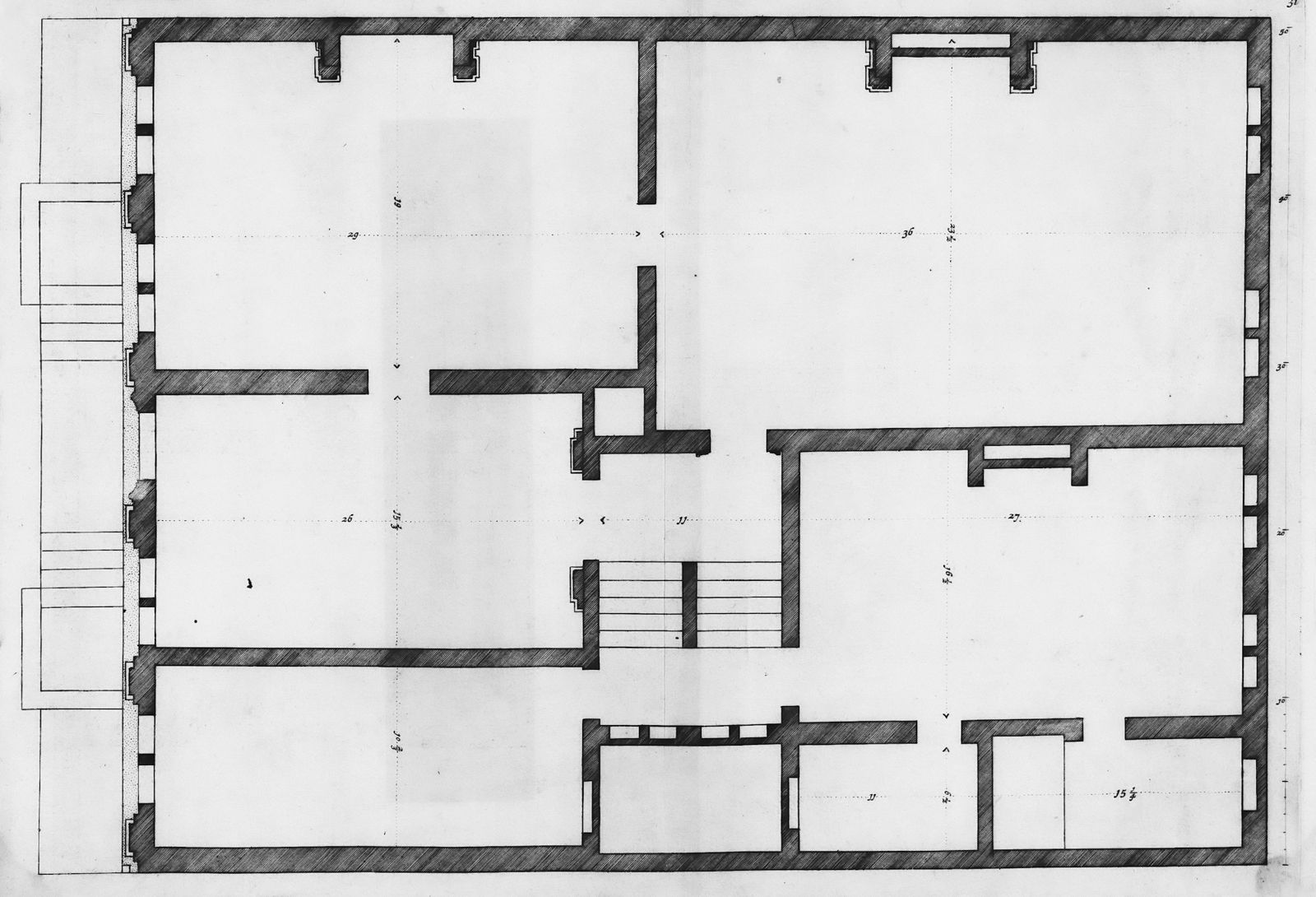 Historischer Grundriss eines Wohnhauses